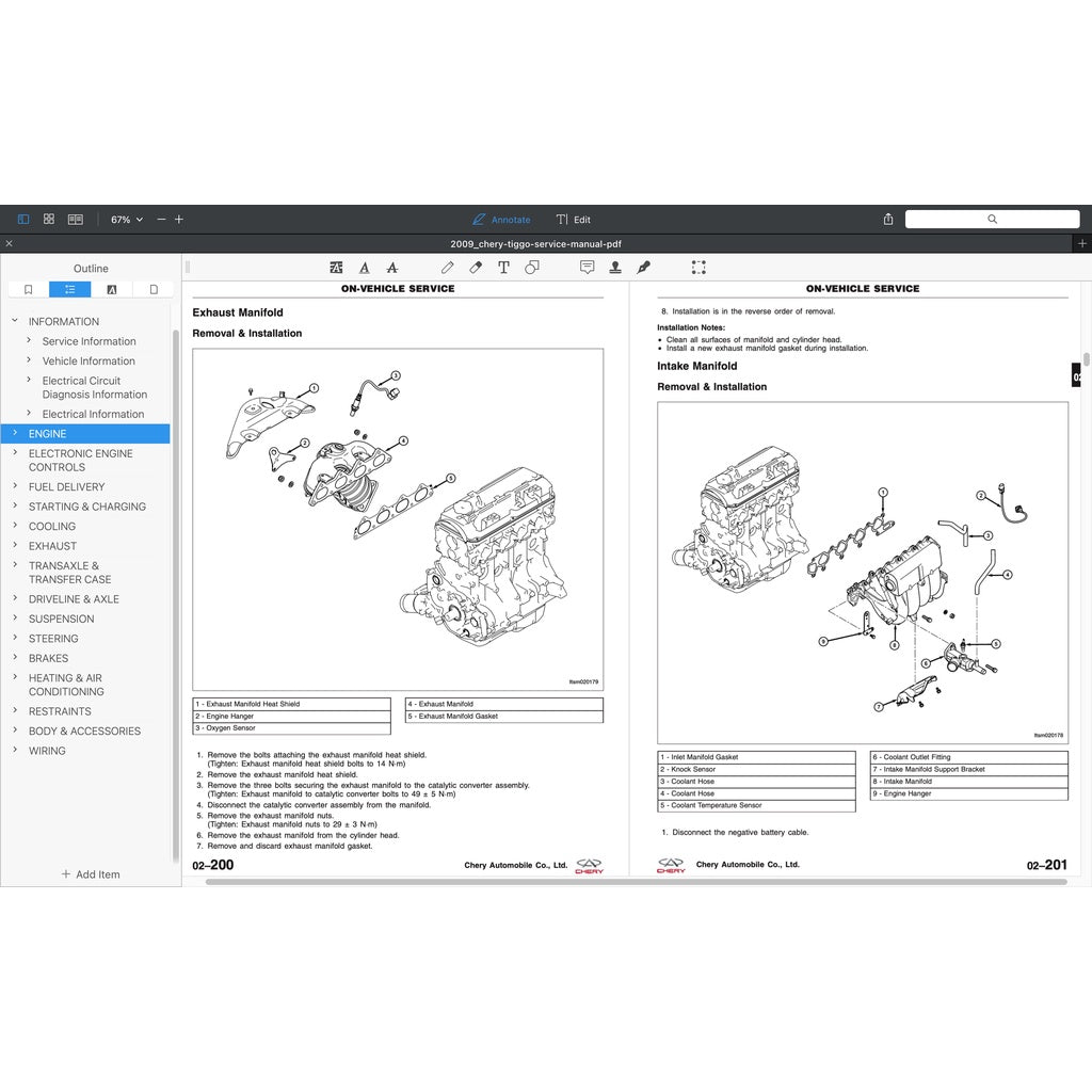 Chery TIGGO 3 2005-2010 Full Manual Set – Repair & Maintenance Manual - page 3